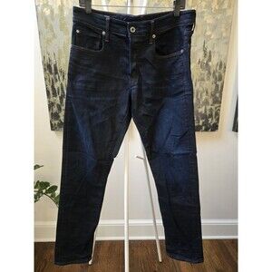 G-Star Raw 3301 Slim Jeans Men’s 32x31 Dark Wash Button Fly Raw Denim Straight